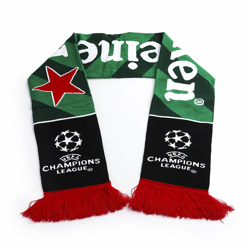 Knitted Jacquard Woven Scarf para sa Football Fan