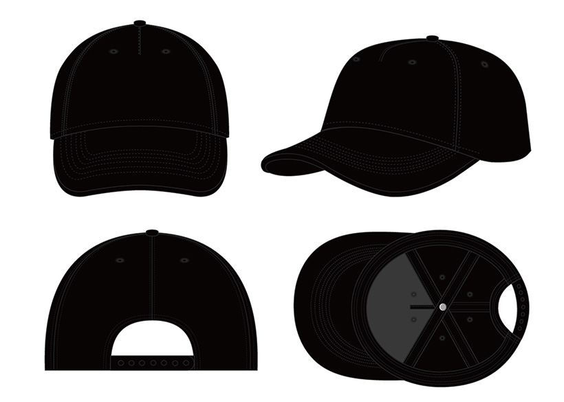 5-Panel-Baseballkappe mit gebogenem Visier