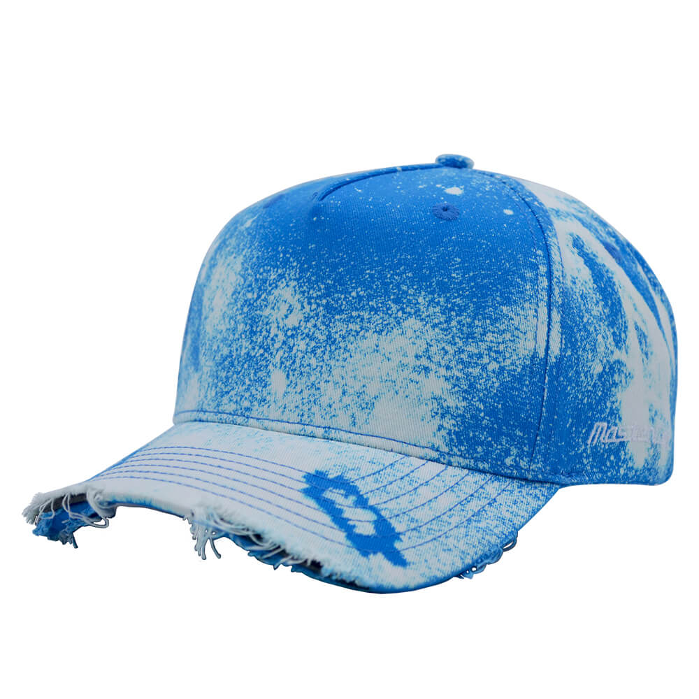 Gorra de béisbol de 5 paneles en cor teñida con lavado Destroy