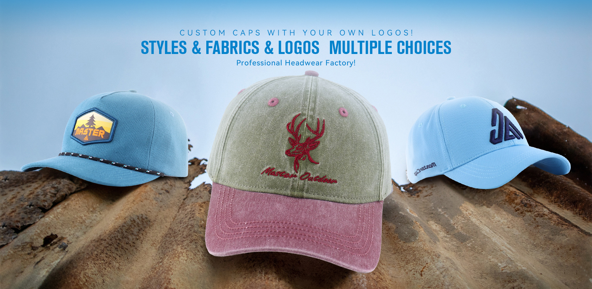 CUSTOM CAPS WITH YOUR OWN LOGOS