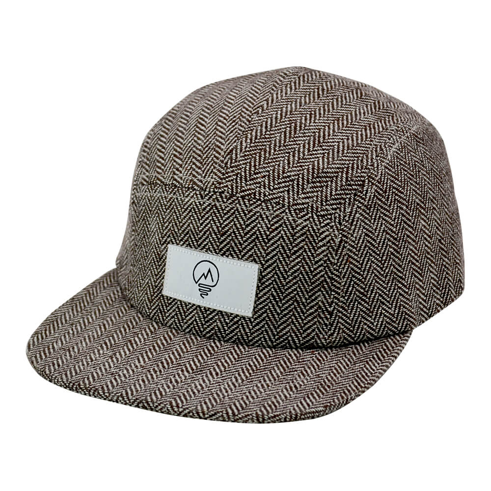 5 Panel Camper Cap med fiskebein twill