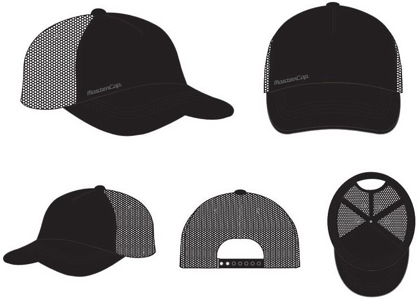 5-panel Trucker Cap-melengkung Visor