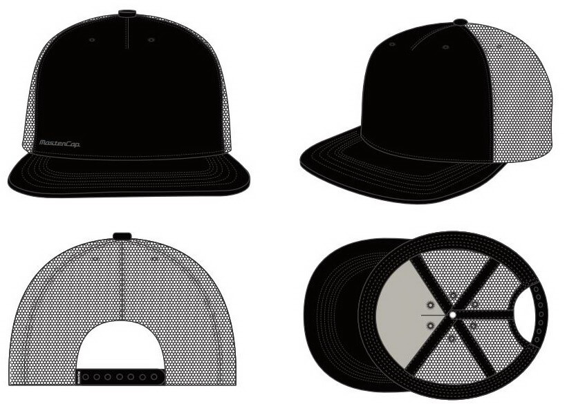 Плоский козырек Snapback, 5 панелей