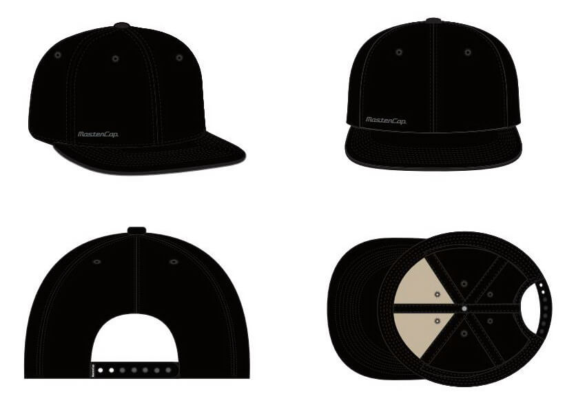 Шапка Snapback з 6 панэляў і плоскі казырок